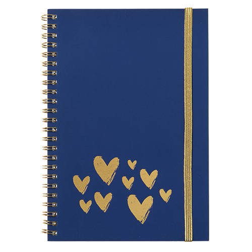 Picture of CHARMIES A5 NAVY SPIRAL NOTEBOOK HEARTS