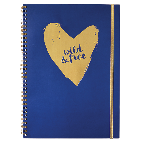Picture of CHARMIES A4 NAVY SPIRAL NOTEBOOK WILD & FREE - PACK OF 2