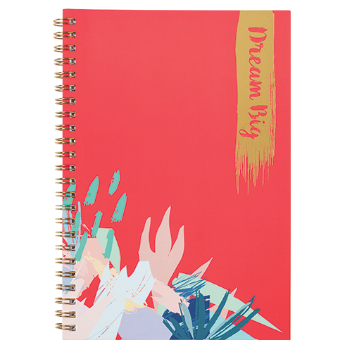 Picture of CHARMIES A5 CORAL SPIRAL NOTEBOOK  - PACK OF 2