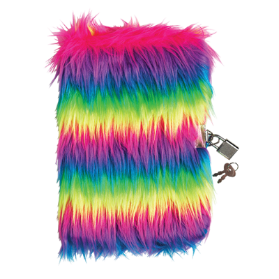 Picture of CHARMIES  A5 JOURNAL LOCKABLE RAINBOW FLUFFY