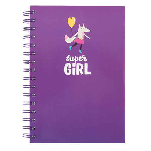 Picture of CHARMIES  A5 PURPLE 5 SUBJECT NOTEBOOK SUPER GIRL - PACK OF 2