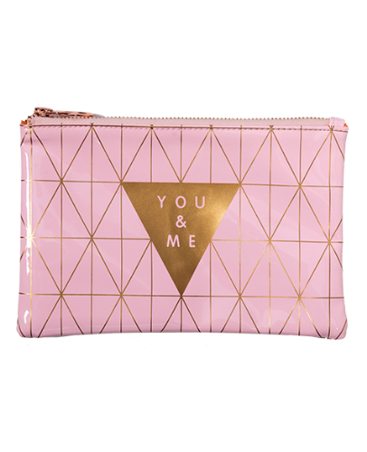 Picture of CHARMIES PENCIL CASE PINK AND ROSE GOLD YOU & ME