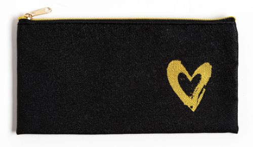 Picture of CHARMIES PENCIL CASE SMALL BLACK GOLD HEART