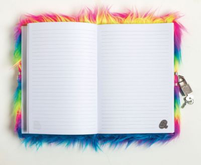 Picture of CHARMIES  A5 JOURNAL LOCKABLE RAINBOW FLUFFY