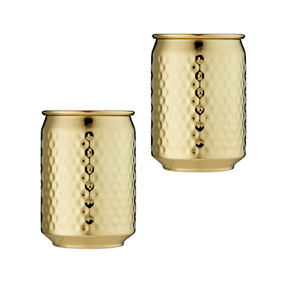 Picture of Hammered Tumbler 2pc Gold 400ml