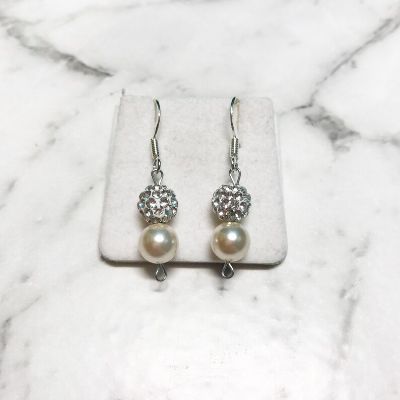 Picture of Swarovski & Shamballa Earrings - White