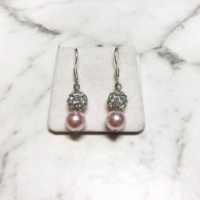 Picture of Swarovski & Shamballa Earrings - Pink