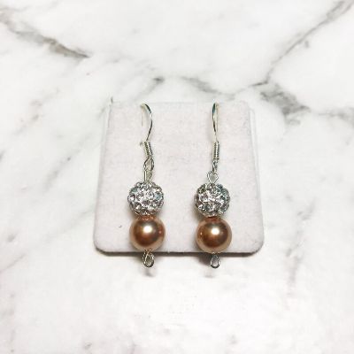 Picture of Swarovski & Shamballa Earrings - Gold