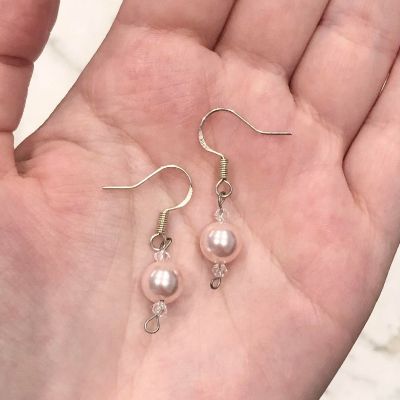 Picture of Swarovski Pearl Earrings - Pink