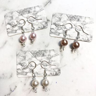 Picture of Swarovski Pearl Earrings - White