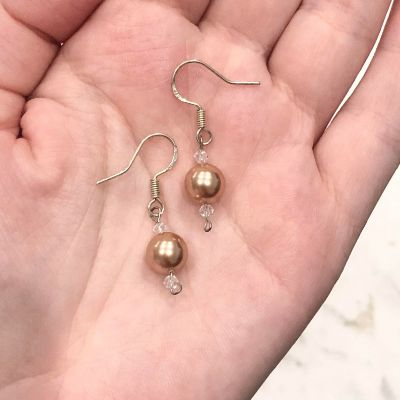 Picture of Swarovski Pearl Earrings - Gold