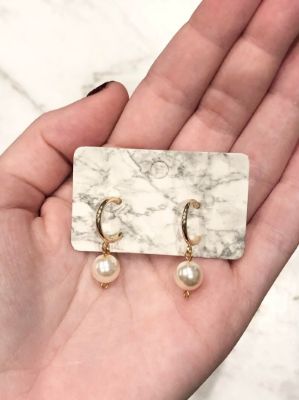 Picture of Pearl Hoop Earrings