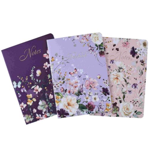 Picture of Notebook A5 Set Of 3 Fleur