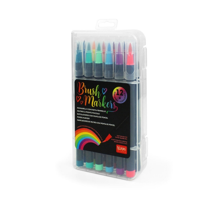 Picture of Legami Set of 12 Brush Markers - Bright Colours